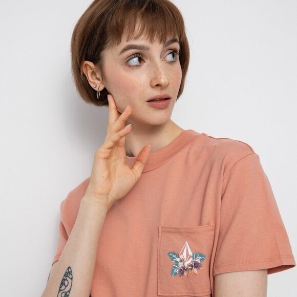 ๐ EUC๐ Volcom Pocket Dial T-shirt Crop Top Shirt retro organic cotton tee - Picture 6 of 11